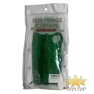#PS7164 - Iridescent Foil Fringe Curtain - Green