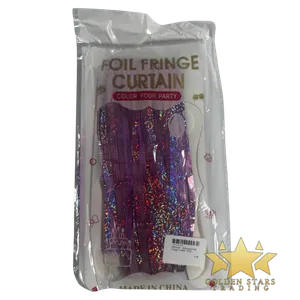 #PS4534 - Iridescent Foil Fringe Curtain - Pink