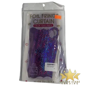 #PS2163 - Iridescent Foil Fringe Curtain - Purple