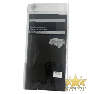 #PS1250 - Metallic Plastic Tablecover - Black 54"x72"