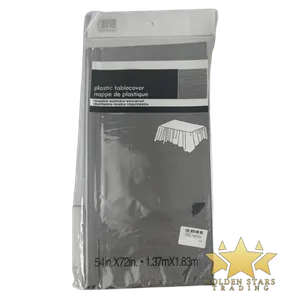 #PS2852 - Metallic Plastic Tablecover - Silver 54"x72"