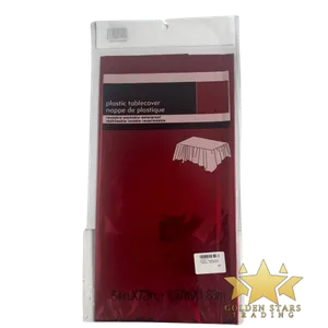 #PS5266 - Metallic Plastic Tablecover - Red 54"x72"