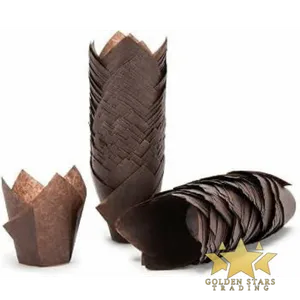 #PK5161 - Tulip Cupcake Liners - Dark Brown (200ct)