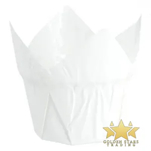 #PK2144 - Tulip Baking Cups - White (100ct)