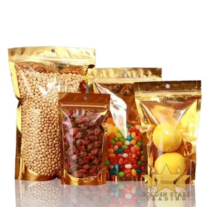 #PK0193 - Gold Mylar Pouch Bags - 10cm x 15cm