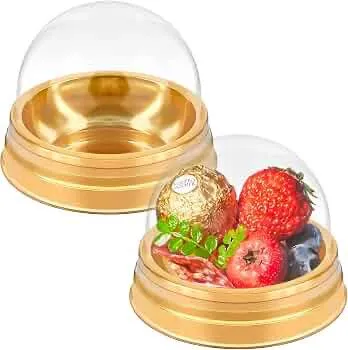 #PK0919 - Clear Chocolate Bomb Container with Gold Base
