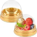 #PK0919 - Clear Chocolate Bomb Container with Gold Base