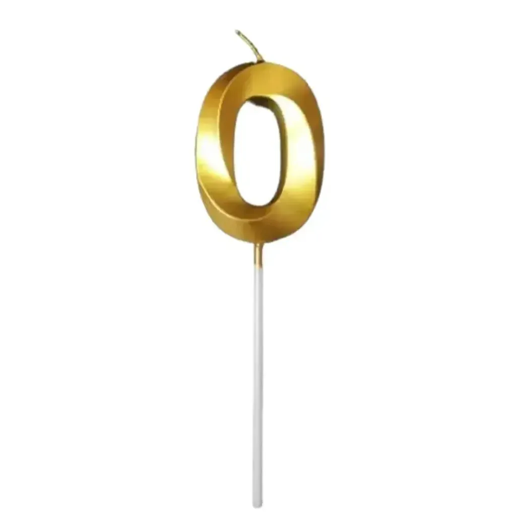 #PS6910 - Metallic Gold Number Candle