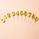 #PS6910 - Metallic Gold Number Candle