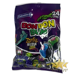 #CN5039 - Colombina Bon Bon Bum Zombie Battle Tongue Painter Lollipops 384g (24ct)