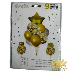 #PS6416 - 9pc Balloon Set - Gold