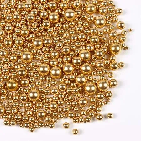 #CS3908 - Metallic Gold Sugar Pearl Sprinkles 1oz