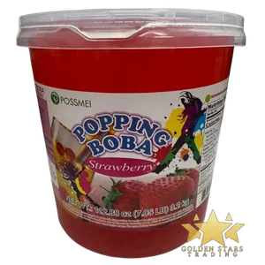 #FS1041 - Possmei Popping Boba - Strawberry 7 LB