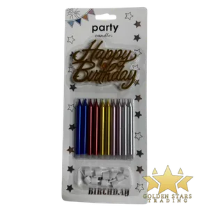 #PS8321 - Happy Birthday Candle Set - Assorted Colours