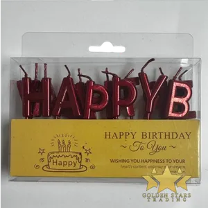 #PS5714 - Happy Birthday Letters Candle Set - Red