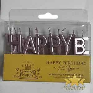 #PS8037 - Happy Birthday Letters Candle Set - Pink
