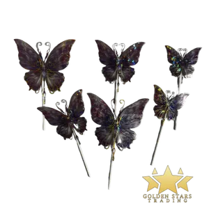 #CT3265 - 6 Pcs Butterfly Cake Toppers Set - Purple