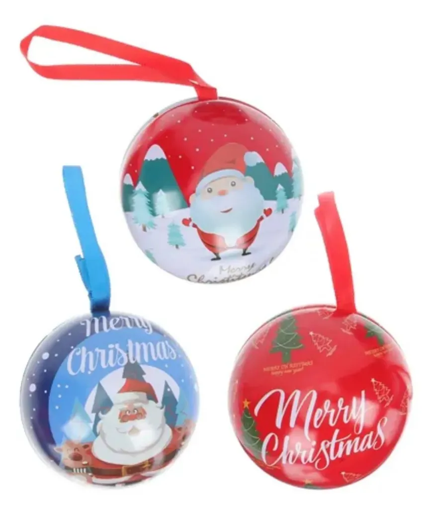 #PS6562 - Christmas Metal Ball Tin