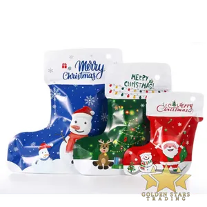 #PK3494 - Christmas Stocking Pouch Bag - Medium/Green (10ct)