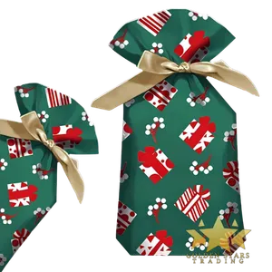 #PS2036 - Christmas Treat Bags - Green/Gifts (10ct)