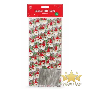 #PS3383 - Christmas Loot Bags with Twist Ties - Santa (24ct)