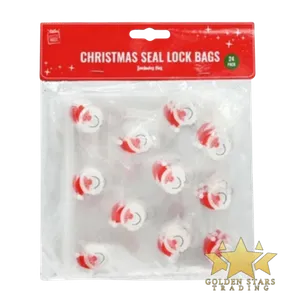 #PS3158 - Christmas Seal Lock Bags - Santa (24ct)
