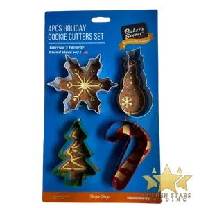 #HH8571 - Baker's Secret 4 Pcs Holiday Cookie Cutters Set