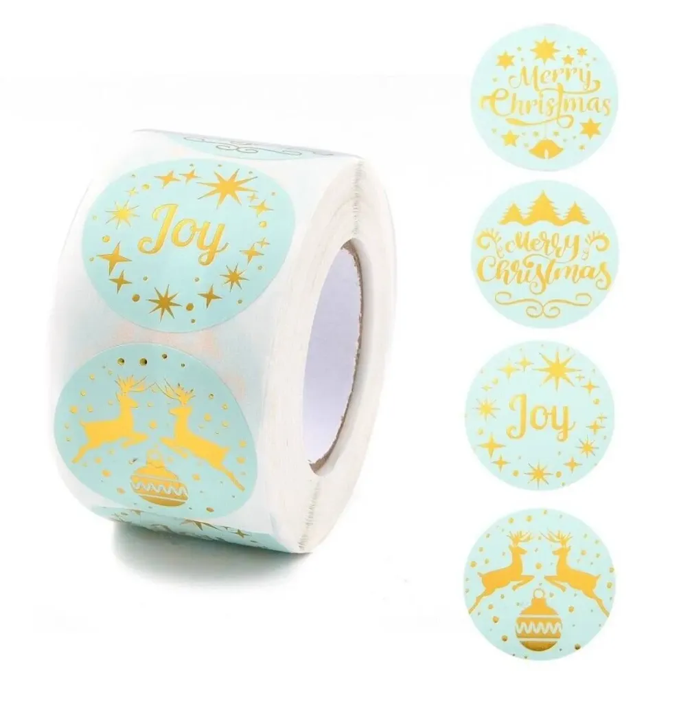 #PK1483 - 1.5" Christmas Themed Stickers (500ct)
