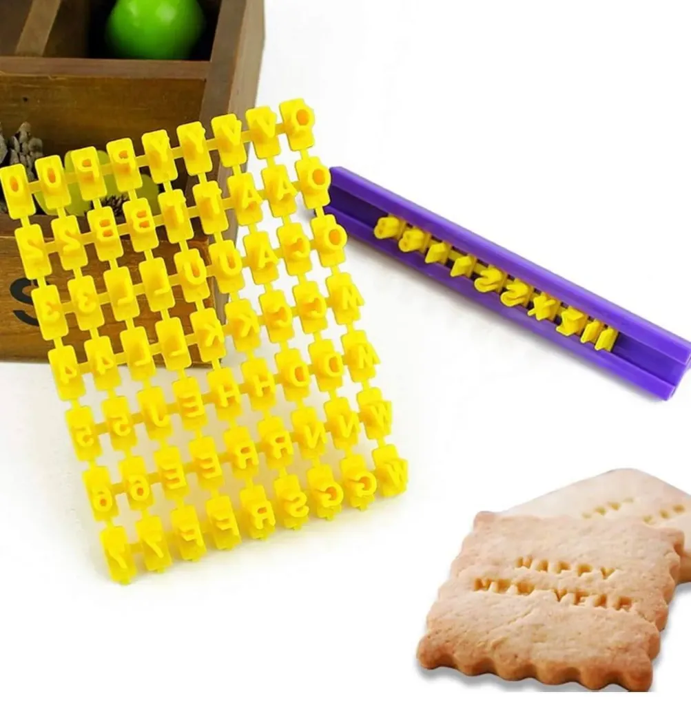 #HH9960 - 72 Pcs Alphabet and Number Cookie Fondant Embosser Set