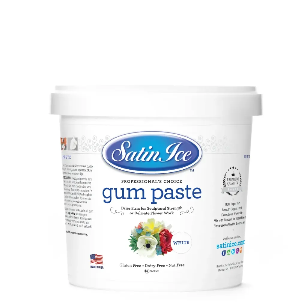 #CS0107 - Satin Ice, Gum Paste 32 Oz (2 Lb) - White