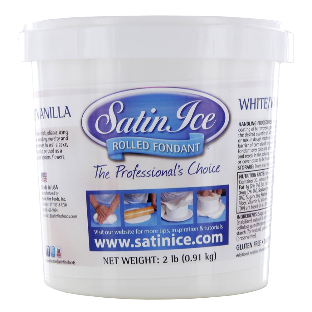 #CS0008 - Satin Ice, Fondant 32 Oz (2 Lb) - White