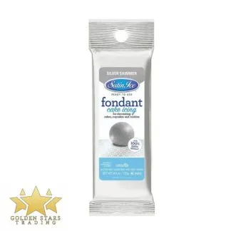 Satin Ice, Shimmer Fondant 4.4 Oz (125g) - Silver