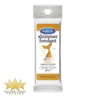 Satin Ice, Shimmer Fondant 4.4 Oz (125g) - Gold