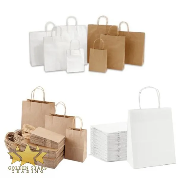 9277D - (10pk) 60 LB Twist Handle Bags - White