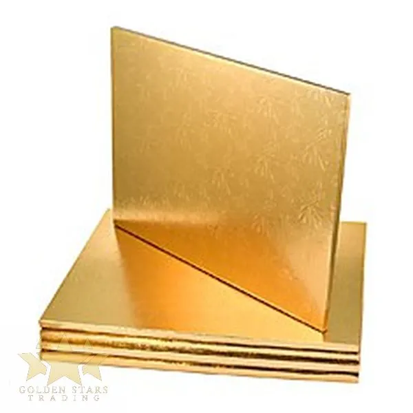 #PK1241C - 14" Square Gold Cake Drum 12mm