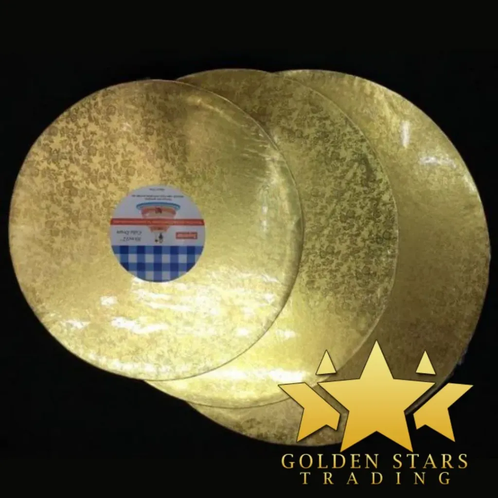 #PK4550C - 14" Round Gold Cake Drum 12mm