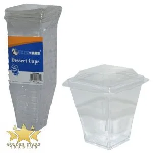 #PK4009 - (12pk) 2oz Clear Dessert Cups with Lids