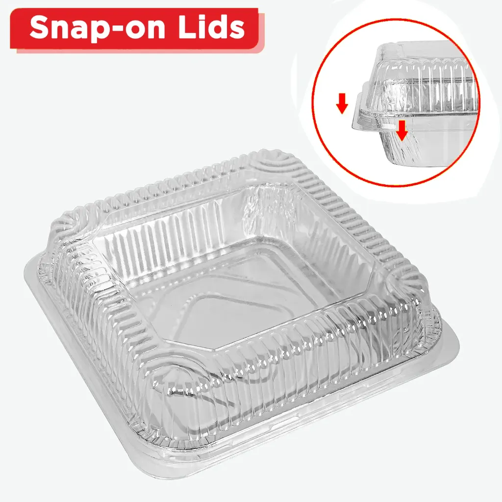 #PK0637F - (10pk) 8"x8" Foil Container with Lid