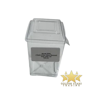 #PK2846H - (10pk) 3.5oz Clear Dessert Cup with Lid