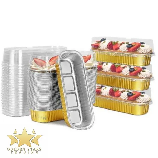 [M200-LOAF] 0578E - (200ml) Mini Gold Aluminum Loaf Pan with Lid