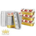 0578E - (200ml) Mini Gold Aluminum Loaf Pan with Lid