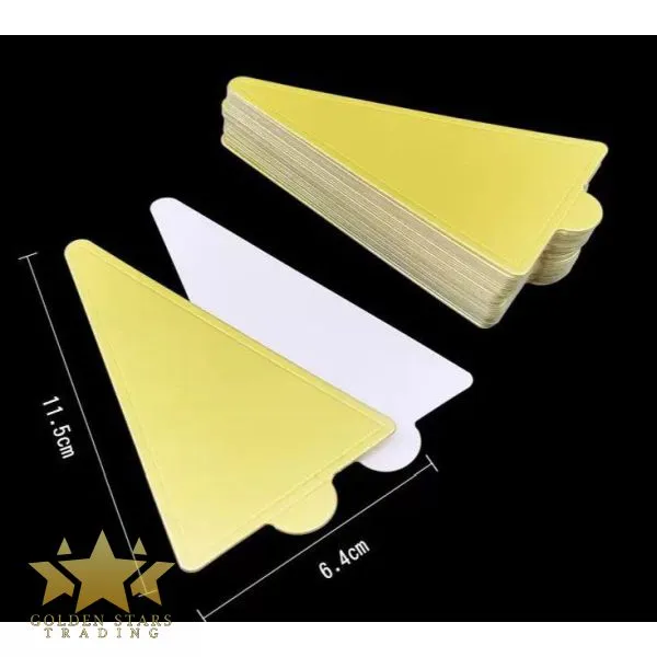 #PK0547 - Gold Cake Pastry Board – Slice 11.5cm x 6cm