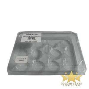 #PK3741D - 12 Cavity Mini Cupcake Container