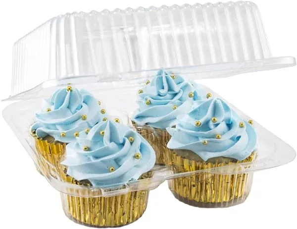 3791D - 4 Cavity Cupcake Container