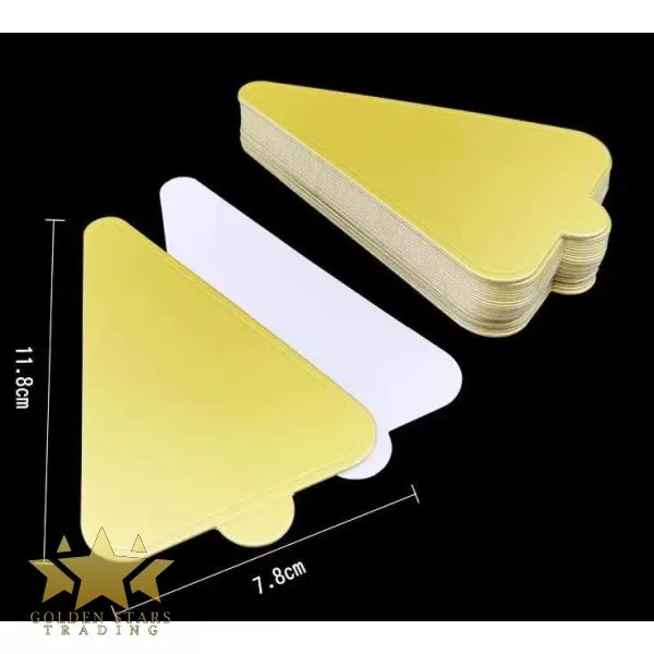 #PK2584 - Gold Cake Pastry Board – Slice 12cm x 7.5cm