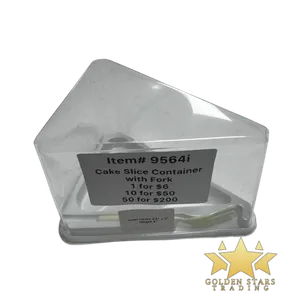 [H-400] #PK9564K - Cake Slice Container with Fork