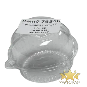 #PK7635K - Medium Clear Hinged Container