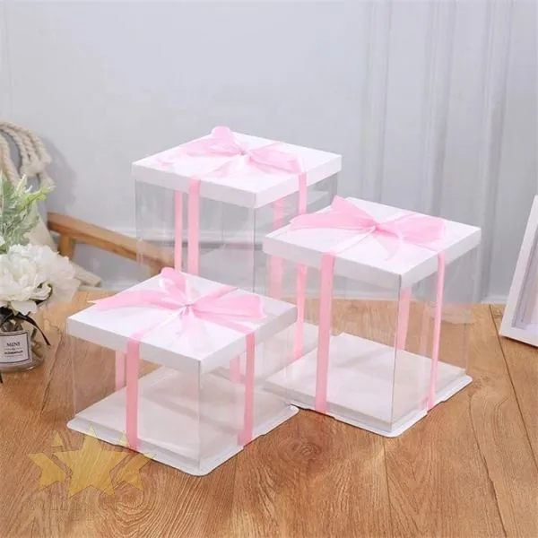 #PK2240o - 12" Clear Square Cake Box