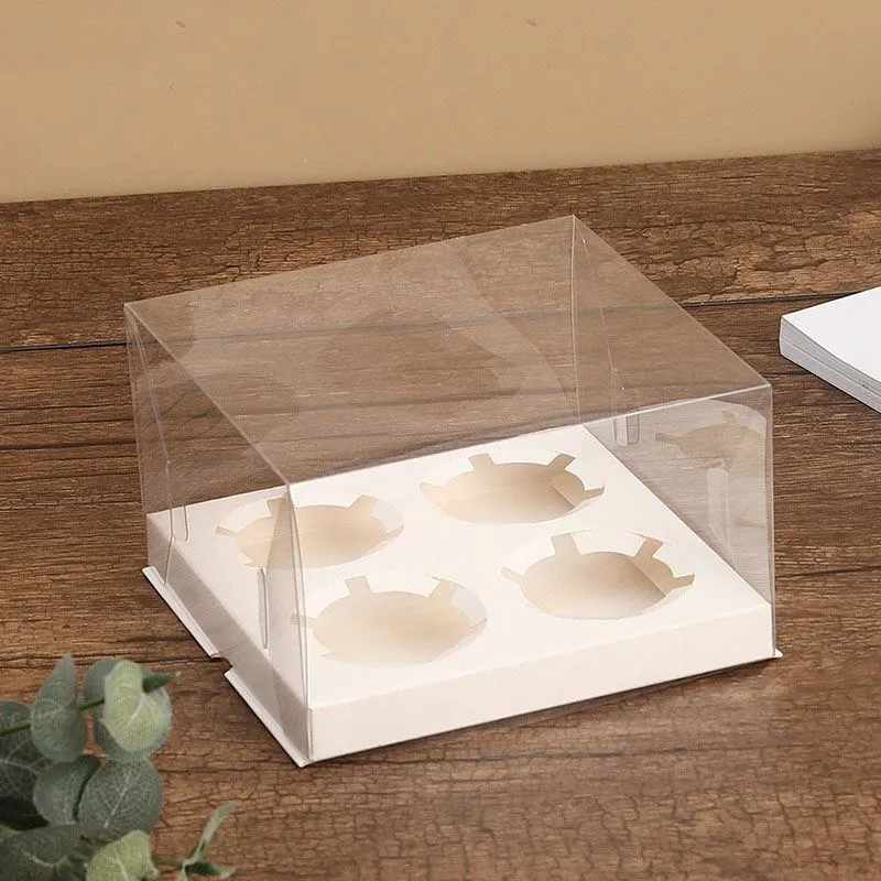 #PK5718P - Clear Cupcake Box with Insert - 4 Cavity