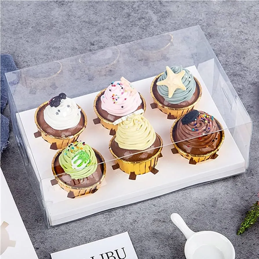 #PK2570P - Clear Cupcake Box with Insert - 6 Cavity